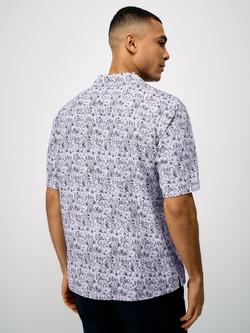 Crew Clothing Cotton Regular Fit Holiday Print Shirt, Blue - view 2, Blue