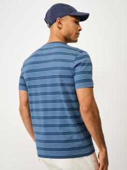 Crew Clothing Cotton Four Stripe T-Shirt, Teal Blue - view 2, Teal Blue