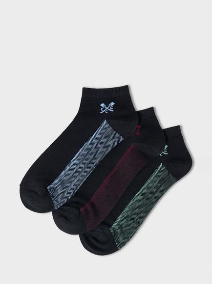 Crew Clothing Bamboo Trainer Socks, Pack of 3, Navy Blue, Navy Blue