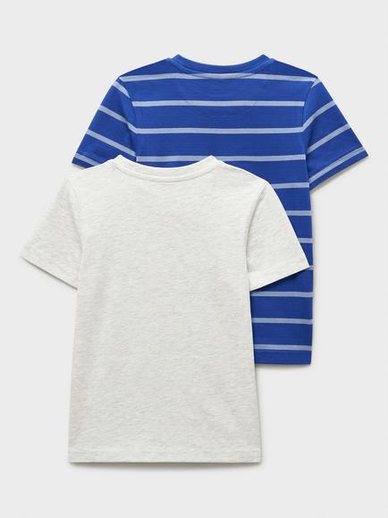 Crew Clothing Kids' Classic T-Shirts, Pack of 2, Light Grey - view 2, Light Grey