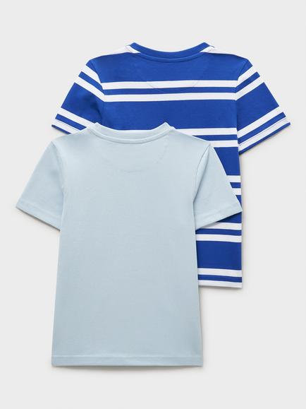 Crew Clothing Kids' Classic T-Shirts, Pack of 2, Mid Blue - view 2, Mid Blue