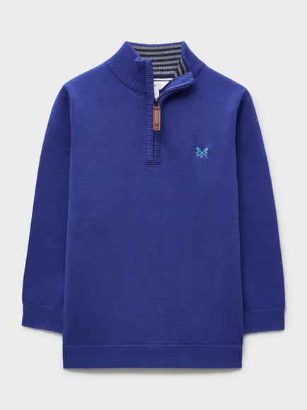 Crew Clothing Kids' Half-Zip Jumper, Multi Blue