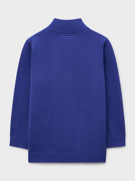 Crew Clothing Kids' Half-Zip Jumper - view 2, Multi Blue