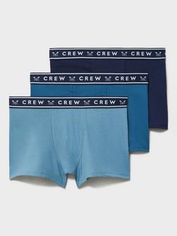Crew Clothing Boxer Briefs, Pack of 3, Blue, Blue