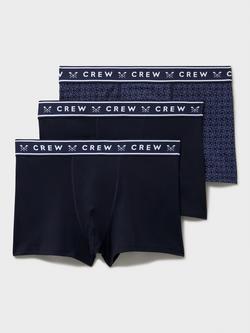 Crew Clothing Boxer Briefs, Pack of 3, Navy Blue, Navy Blue