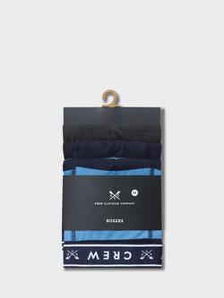 Crew Clothing Striped Jersey Boxer Shorts, Pack of 3, Multi - view 2, Multi