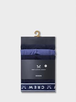 Crew Clothing Classic Boxer Shorts, Pack of 3, Navy/Blue - view 2, Navy/Blue