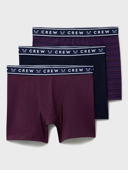 Crew Clothing Cotton Blend Boxer Shorts, Pack of 3, Multi, Multi