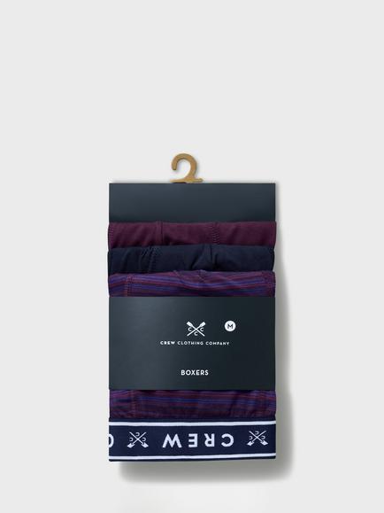 Crew Clothing Cotton Blend Boxer Shorts, Pack of 3, Multi - view 2, Multi