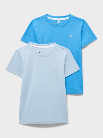 Crew Clothing Kids' Classic T-Shirts, Pack of 2, Multi Blue