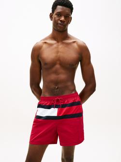 Tommy Hilfiger Colour Block Medium Length Swim Shorts, Pink Raspberry, Pink Raspberry