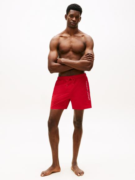 Tommy Hilfiger Medium Length Swim Shorts, Red - view 2, Red