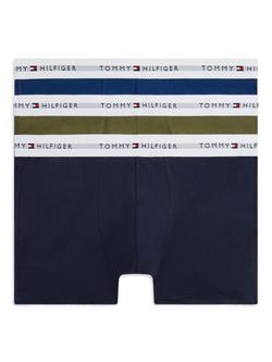 Tommy Hilfiger Stretch Cotton Waistband Trunks, Pack of 3, Multi, Multi