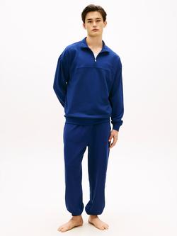 Tommy Hilfiger Cotton Rich Half Zip Lounge Jumper, Blue Navy - view 2, Blue Navy