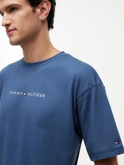 Tommy Hilfiger Cotton Logo T-Shirt, Blue Indigo - view 2, Blue Indigo