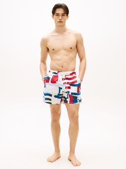 Tommy Hilfiger All Over Print Medium Length Swim Shorts, Natural Ivory - view 2, Natural Ivory