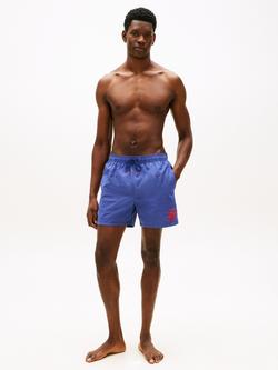 Tommy Hilfiger Medium Length Drawstring Swim Shorts, Blue - view 2, Blue Navy