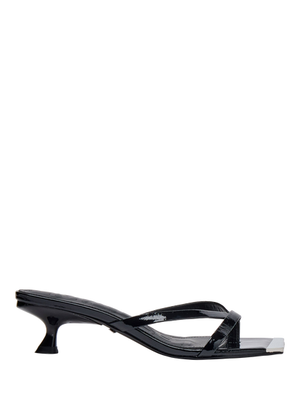 Mallet Elisa Leather Kitten Heel Court Shoes, Black