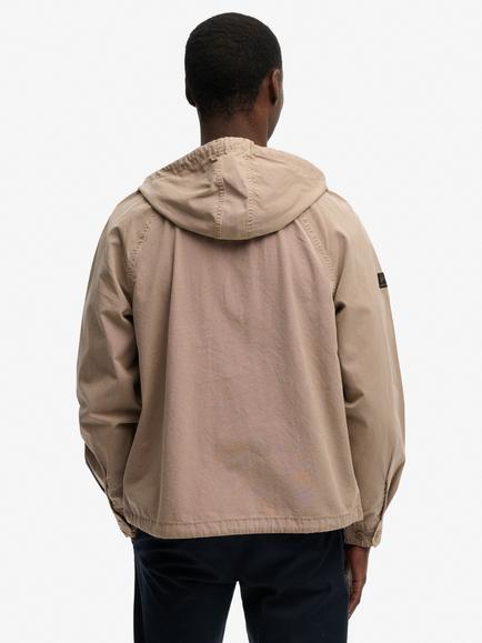 Superdry Washed Twill Hooded Jacket, Washed Stone - view 2, Washed Stone