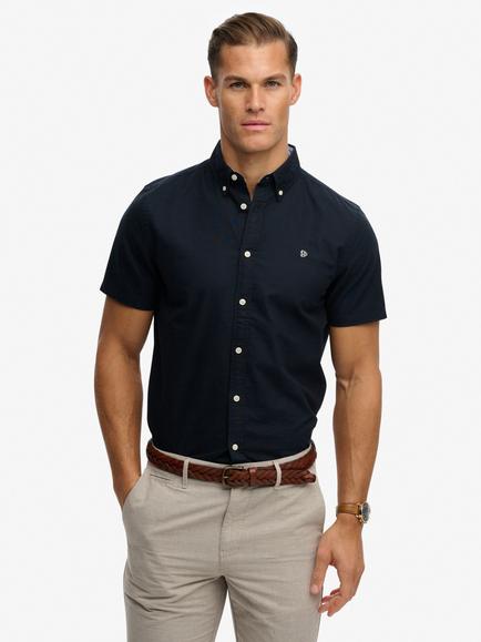 Superdry Preppy Oxford Short Sleeve Shirt, Eclipse Navy