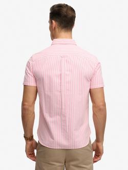 Superdry Preppy Oxford Short Sleeve Shirt - view 2, Cali Coral/Optic