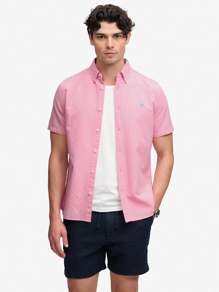 Superdry Preppy Oxford Short Sleeve Shirt, Cali Coral