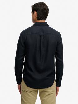 Superdry Riviera Linen Shirt - view 2, Eclipse Navy