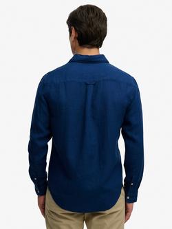 Superdry Riviera Linen Shirt - view 2, French Blue