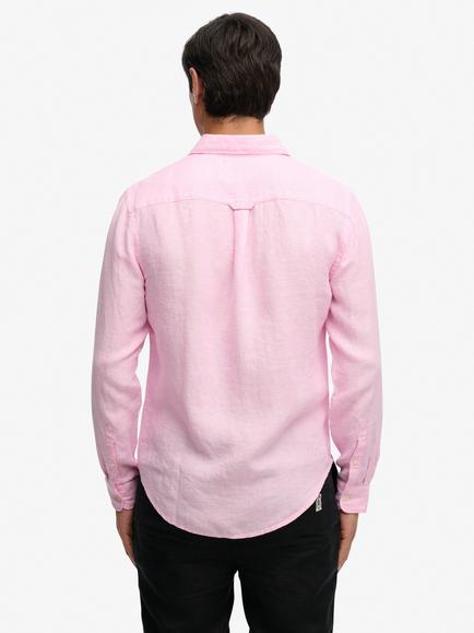 Superdry Riviera Linen Shirt - view 2, City Pink