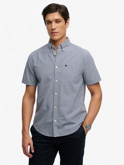Superdry Preppy Poplin Short Sleeve Shirt, North Sea Navy, North Sea Navy
