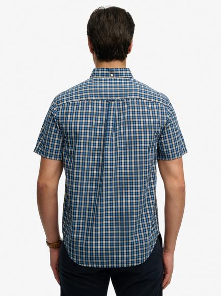 Superdry Preppy Poplin Short Sleeve Shirt, Quays Navy - view 2, Quays Navy