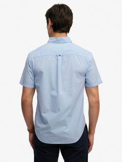 Superdry Preppy Poplin Short Sleeve Shirt, Blue - view 2, Blue