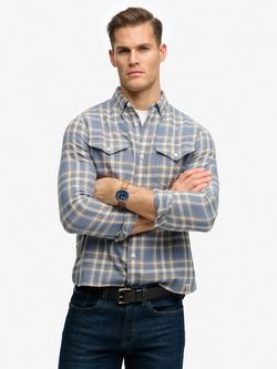 Superdry The Merchant Store Lite Check Shirt, Flint Blue/Multi