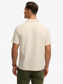 Superdry The Merchant Store Textured Short Sleeve Shirt - view 2, Oatmeal Beige