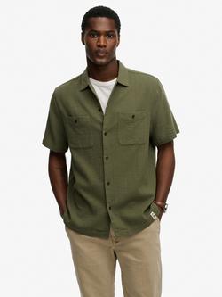 Superdry The Merchant Store Textured Short Sleeve Shirt, Beetle Green