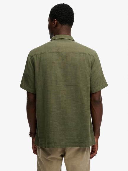 Superdry The Merchant Store Textured Short Sleeve Shirt - view 2, Beetle Green