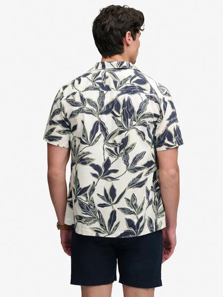 Superdry Cabana Poolside Short Sleeve Shirt, Ecru/Multi - view 2, Ecru/Multi