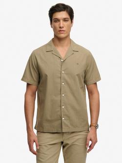Superdry Cabana Short Sleeve Shirt, Light Khaki Green