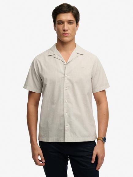 Superdry Cabana Short Sleeve Shirt, Chalk Grey