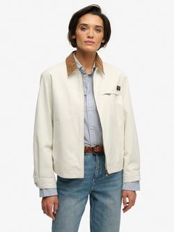 Superdry Cord Collar Ranch Jacket, Off White