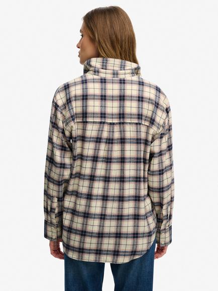 Superdry Check Flannel Relaxed Shirt, Multi - view 2, Multi