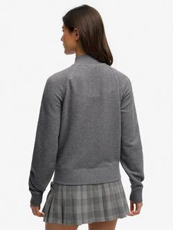 Superdry Athletic Essentials Zip Through Track Top, Charcoal White Marl - view 2, Charcoal White Marl