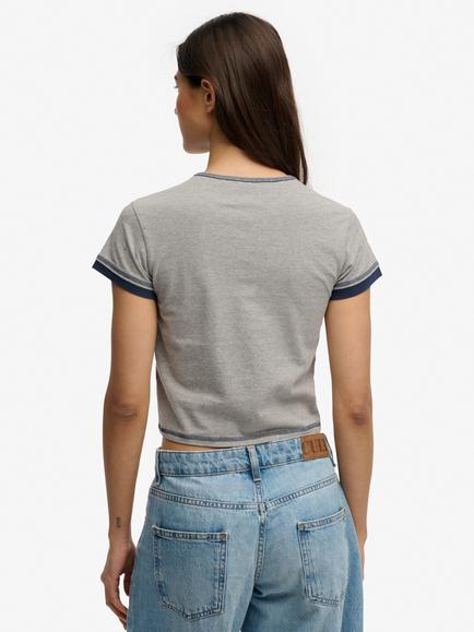 Superdry Athletic Essentials Layered Top, Grey Marl - view 2, Grey Marl