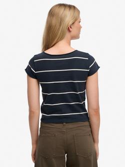 Superdry Athletic Essentials Gathered Pattern Top - view 2, Navy