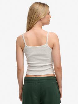 Superdry Athletic Essentials Graphic Print Cami Top, Iced Grey Marl - view 2, Iced Grey Marl