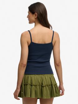 Superdry Athletic Essentials Graphic Print Cami Top, Lauren Navy - view 2, Lauren Navy