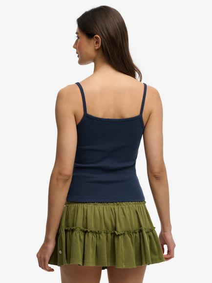 Superdry Athletic Essentials Graphic Print Cami Top, Lauren Navy - view 2, Lauren Navy