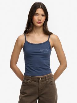 Superdry Athletics Essentials Cami Top, Lauren Navy, Lauren Navy