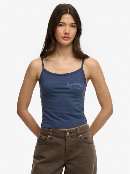 Superdry Athletics Essentials Cami Top, Lauren Navy, Lauren Navy