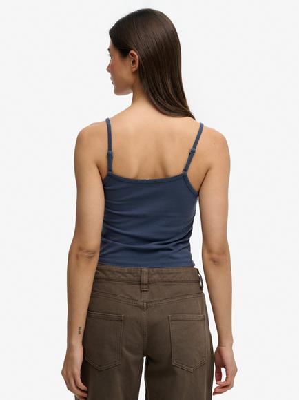 Superdry Athletics Essentials Cami Top, Lauren Navy - view 2, Lauren Navy